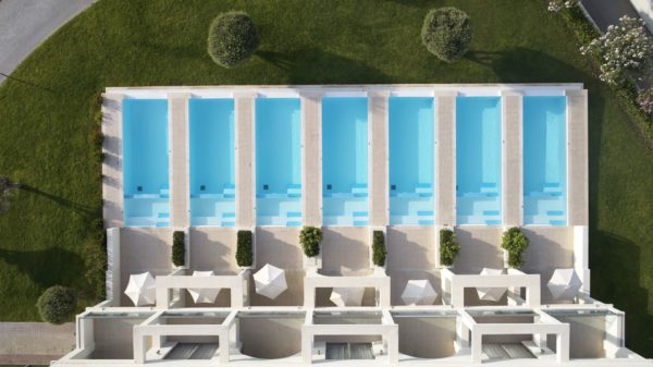 Private pools at Apollo Blue Hotel, aerial view