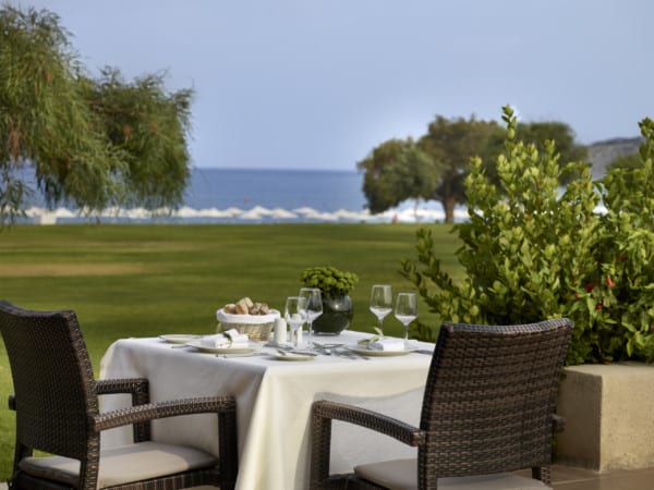 Table set ready to host a flavoursome lunch while gazing at the sea at Apollo Blue Hotel